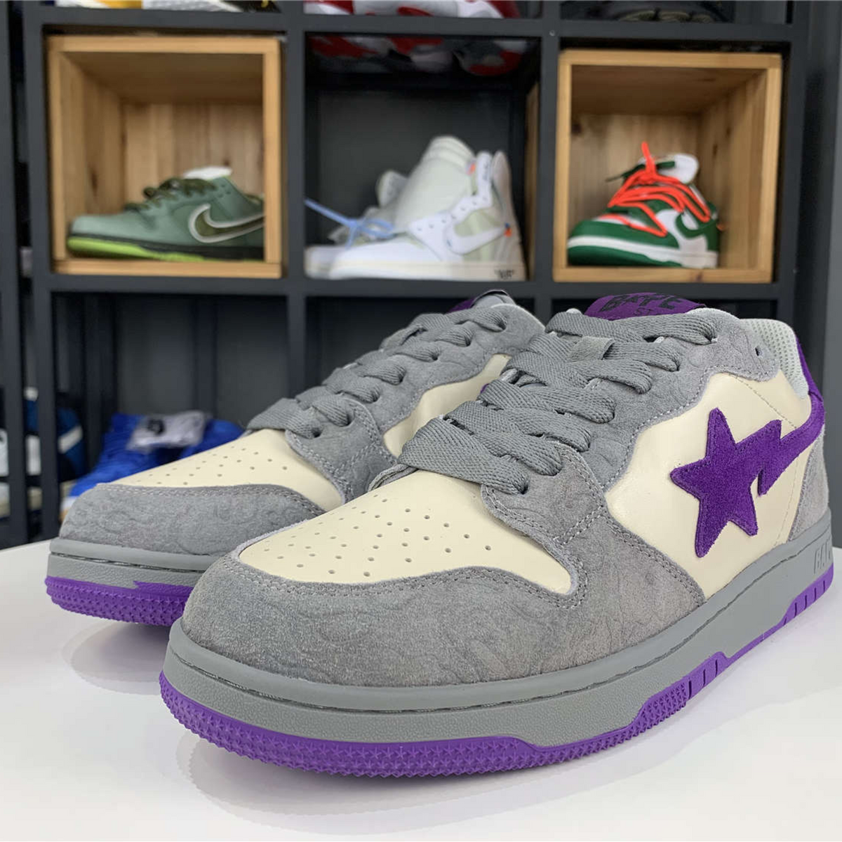 A Bathing Ape Court Sta "Mist Grey Royal Purple"