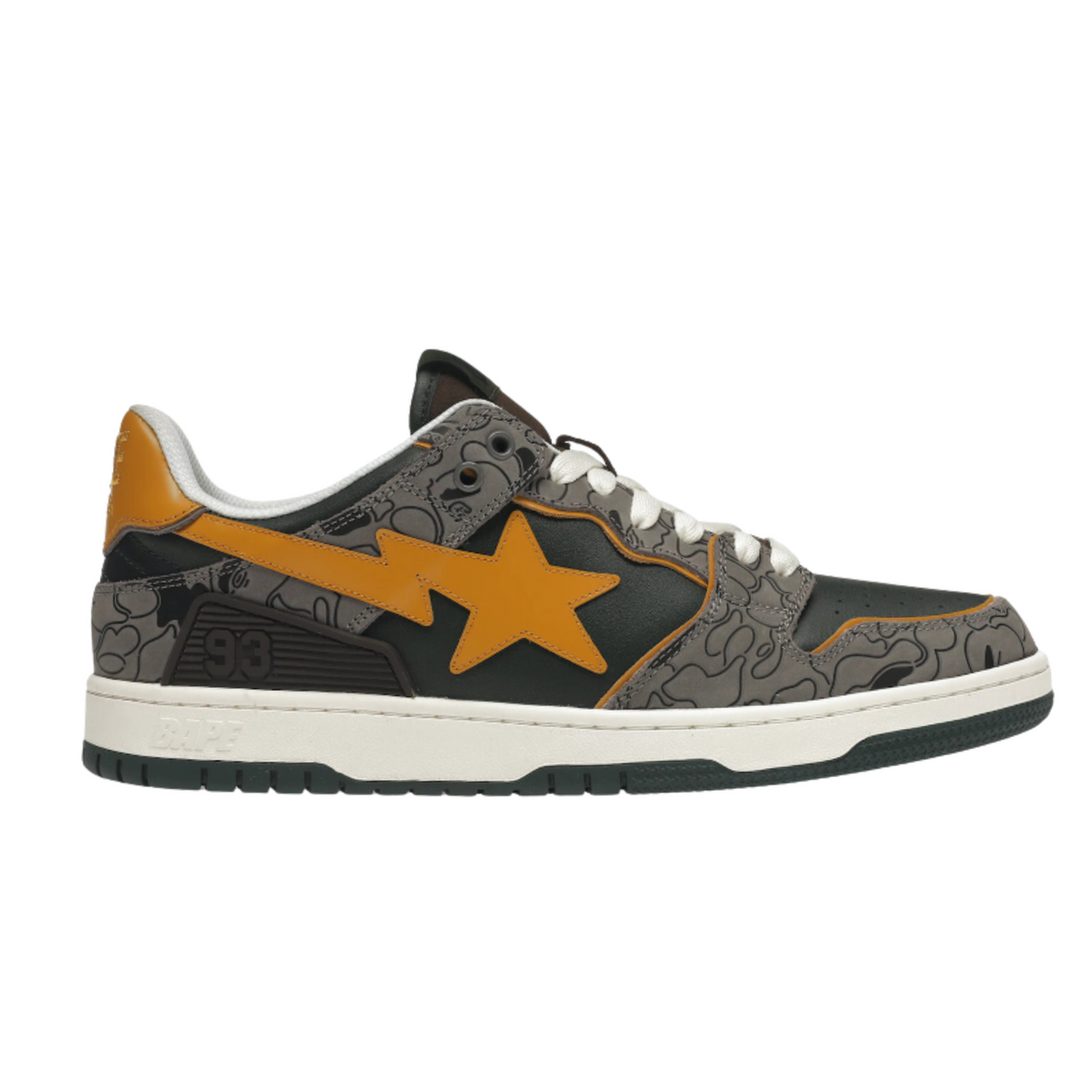 A Bathing Ape Bape SK8 Sta "Grey Mustard Yellow"