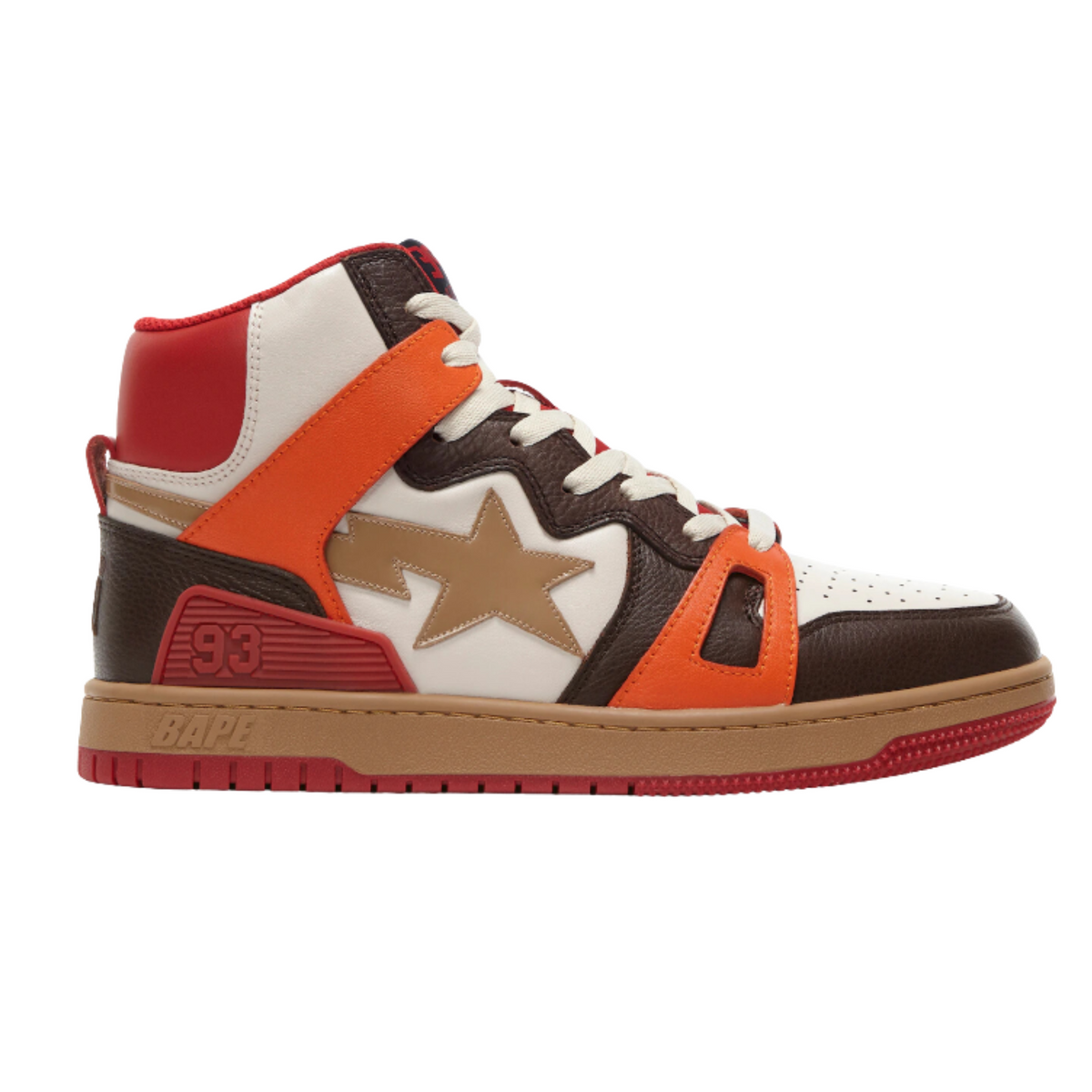 A Bathing Ape Bape Sta "93 Hi Red Orange Light Sand"